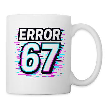 Idée de cadeau Error 67 Six Seven Glitch Cyber Meme - Mug blanc - blanc - Droite