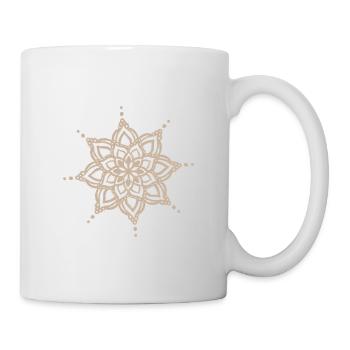 Beige Mandala Star Design - Mug - white - Right