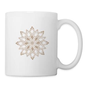 Beige Mandala Lace Pattern - Mug - white - Right