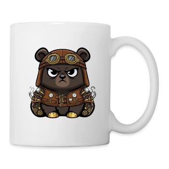 Ours Mécanicien Steampunk Gilet Engrenages - Mug blanc - blanc - Droite