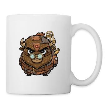 Bison Steampunk Cyborg Armor Gears - Mug - white - Right