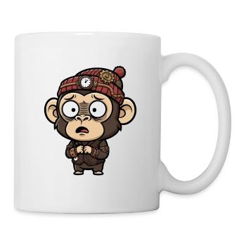 Affen-Erfinder Steampunk-Uhrhut - Tasse - Weiß - Rechts