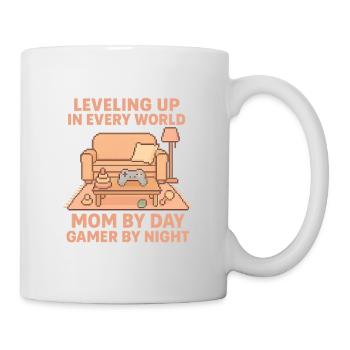 Pixel Gamer Mom: Leveling Up Everyday - Tasse - Weiß - Rechts