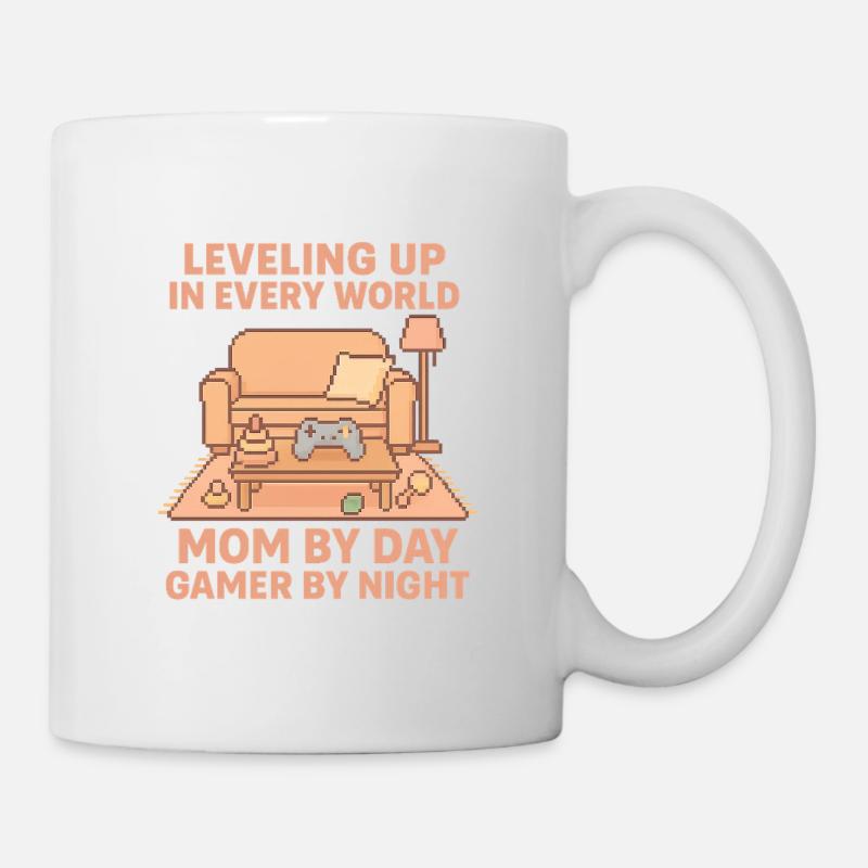 Pixel Gamer Mom: Leveling Up Everyday - Mug - white