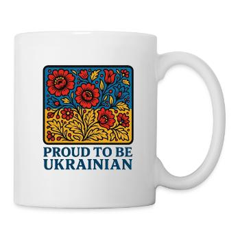 Ukrainischer Stolz – Blütenfolk - Tasse - Weiß - Rechts