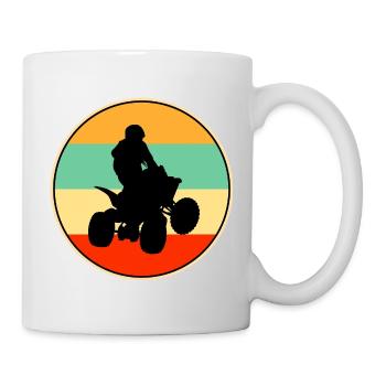 Quad Bike ATV Heartbeat Retro Off Road Slogan - Mug - white - Right