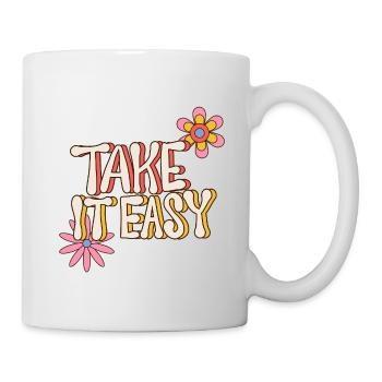 Take It Easy – Retro Flower Power 70s - Mug - white - Right