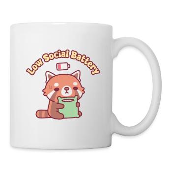 Cute Red Panda Born With Low Social Battery - Mug - white - Right