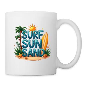 Surfen Sonne Sand Strand Design - Tasse - Weiß - Rechts