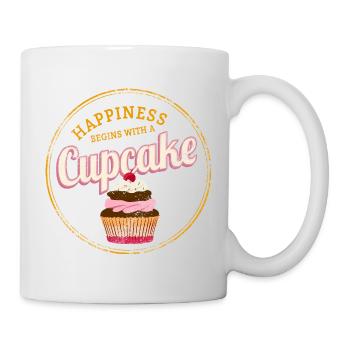 Cupcake Dessert Cook Vintage Cake Retro Design - Mug - white - Right