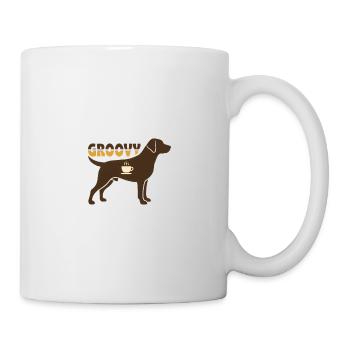 Groovy Hund Kaffee Retro 70s - Tasse - Weiß - Rechts