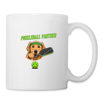 Chien pickleball Golden Retriever - Mug blanc - blanc - Droite