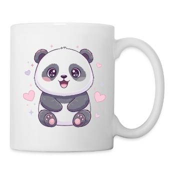 Kawaii Panda with Hearts - Mug - white - Right