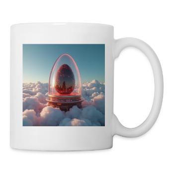 Ei in den Wolken. Neues Leben der Zukunft - Tasse - Weiß - Rechts
