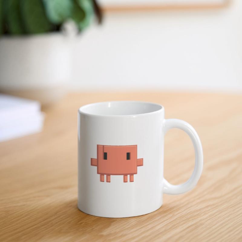 Claude Code Pixel AI Mascot Dev Sticker Mug blanc