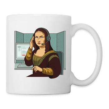 Mona Lisa Büro genervt Humor - Tasse - Weiß - Rechts