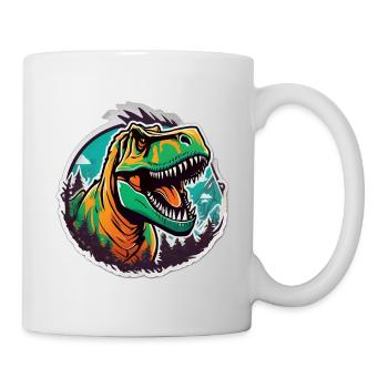 Tyrannosaure coloré en jungle - Mug blanc - blanc - Droite
