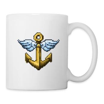 Retro Pixel Art Winged Anchor - Tasse - Weiß - Rechts