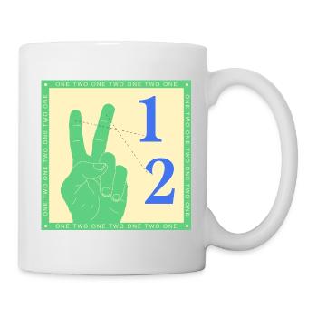 Retro One Two Counting Handgrafik - Tasse - Weiß - Rechts