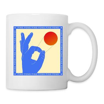 Graphique rétro de film de ping-pong pop art - Mug blanc - blanc - Droite