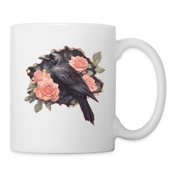 Raven with roses - Mug - white - Right