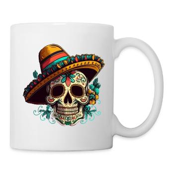 Sugar Skull Flower Dia de Los Muertos - Mug - white - Right