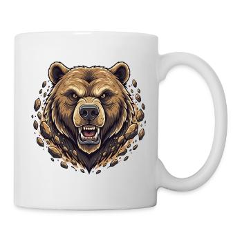 Angry mountain bear in the rock quarry - Mug - white - Right