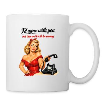 Pin-up Girl : Sarcasme et roulement des yeux dans un style rétro - Mug blanc - blanc - Droite