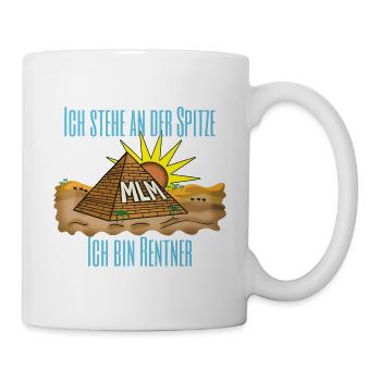 Rentner an der ponzi pyramiden Spitze. - Tasse - Weiß - Rechts