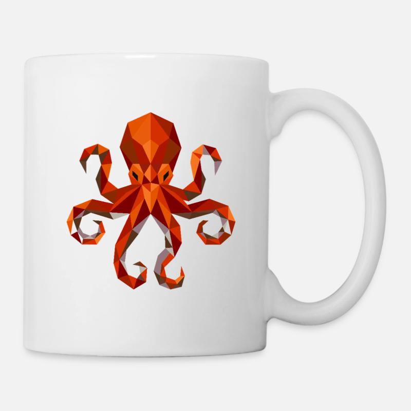 Octopus Squid Polygon - Mug - white