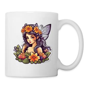 Elf Floral Mandala Hibiskus - Tasse - Weiß - Rechts