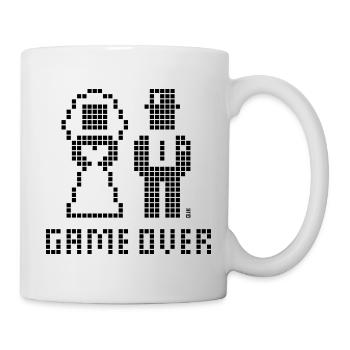 Game Over (Mariage, enterrement de vie de garçon, jeunes mariés, Pixel / B) - Mug blanc - blanc - Droite