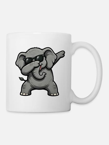 Dabbing Elefant - Tasse - Weiß