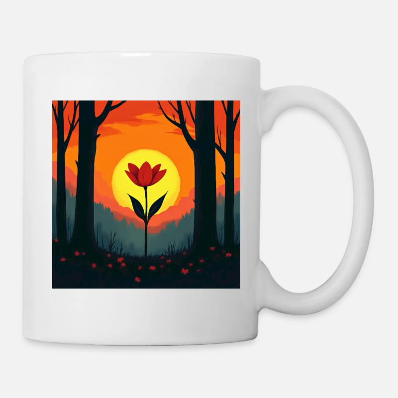 Sun rose in the forest - Mug - white