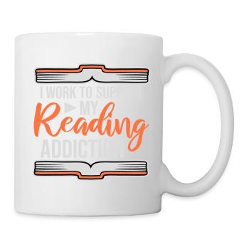 I Work To Support My Reading Addiction Books Logo - Mug - white - Right