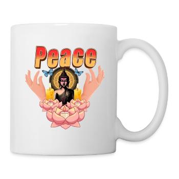 Peaceful Buddha Lotus - Peace & Love series - Mug - white - Right