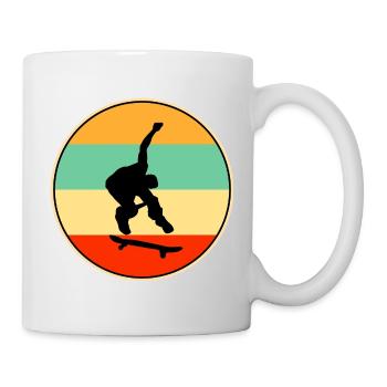 Skateboarder rétro Vintage Sunset Skate - Mug blanc - blanc - Droite
