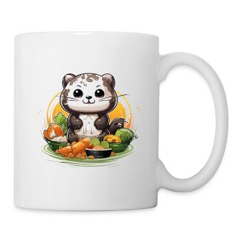 Kitchen panda at the feast - Mug - white - Right