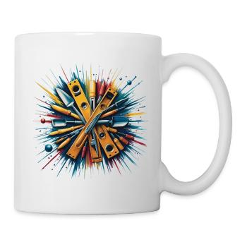Maçon de construction Maçon Outils d’art Impression d’art - Mug blanc - blanc - Droite