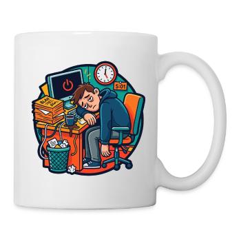Travail fatigué au bureau Humour de stress - Mug blanc - blanc - Droite