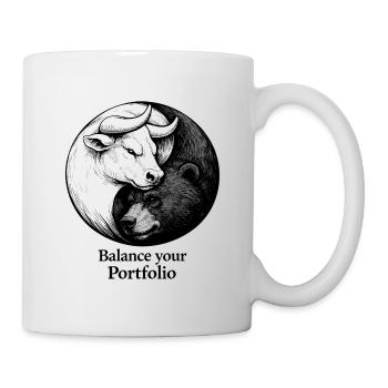 Yin Yang Stock Exchange: Bull & Bear Balance your Portfolio - Mug - white - Right