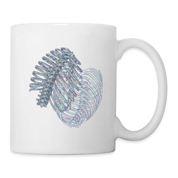 Irisierende Rippen in Spiralform - Tasse - Weiß - Rechts