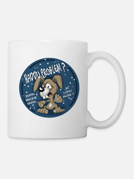 Hasen-Comic Haddu Problem? - Tasse - Weiß
