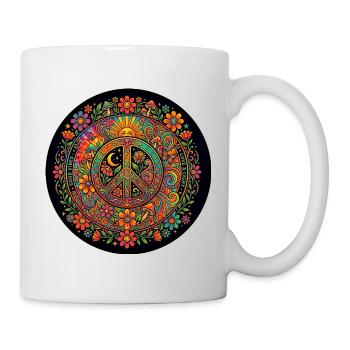 Frieden Liebe Natur Hippie - Tasse - Weiß - Rechts