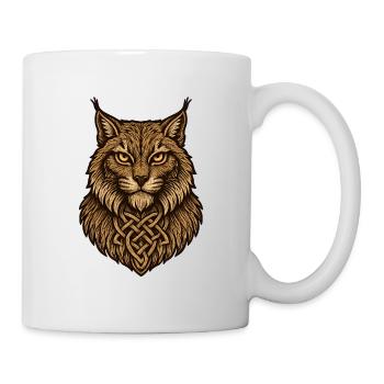 Celtic wolf head with knot - Mug - white - Right