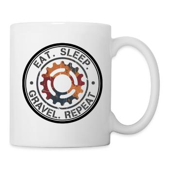 Badge Manger Dormir Gravel Répéter Vintage Gear - Mug blanc - blanc - Droite