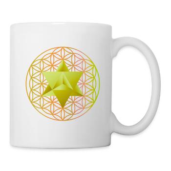 Étoile Merkaba & Fleur de Vie - Mug blanc - blanc - Droite