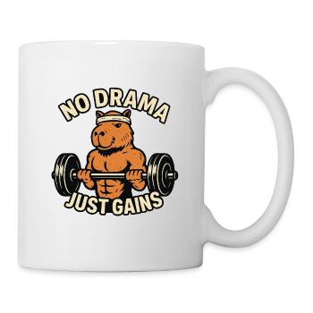 No Drama Just Gains Capybara Fitness - Mug - white - Right