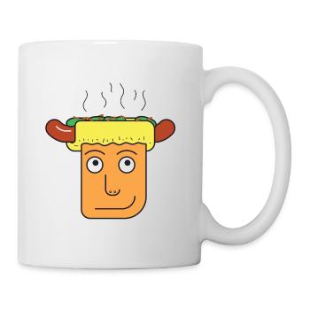 Franken-Bun : Le dessin animé de la tête de hot-dog - Mug blanc - blanc - Droite