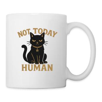 Not Today Human Black Cat Sarcasm - Mug - white - Right